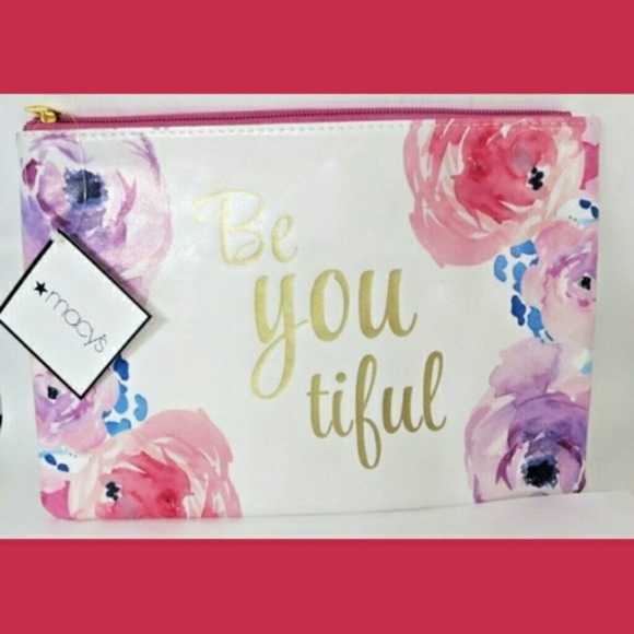 Macy's "Be You Tiful" Floral Cosmetic Bag - Picture 3 of 6